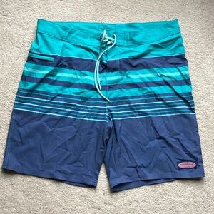 Vineyard Vines Teal and Navy Swim Board Shorts
